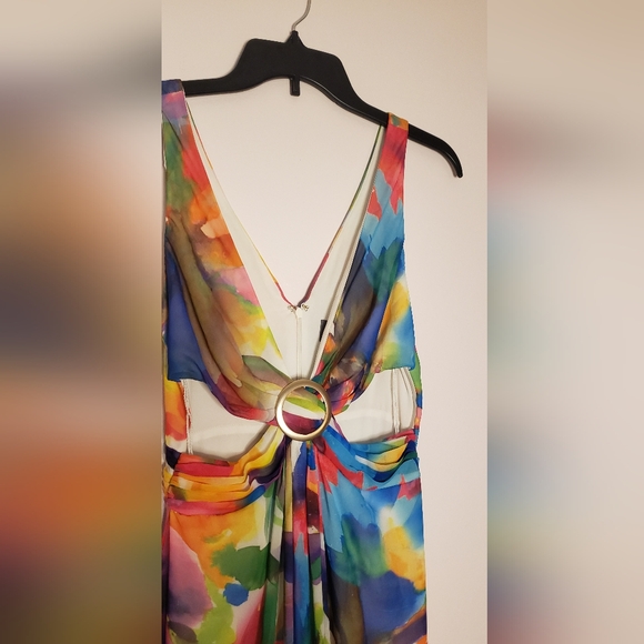 Liv Foster Womans Cutout O-Ring Special Occasion Evining Dress gown Multicolor - Picture 6 of 11